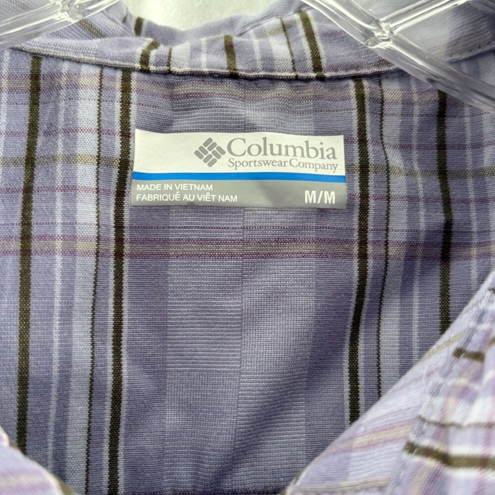 Columbia Women's Plaid Long Sleeve Button-Up Shirt M Purple - Picture 4 of 5